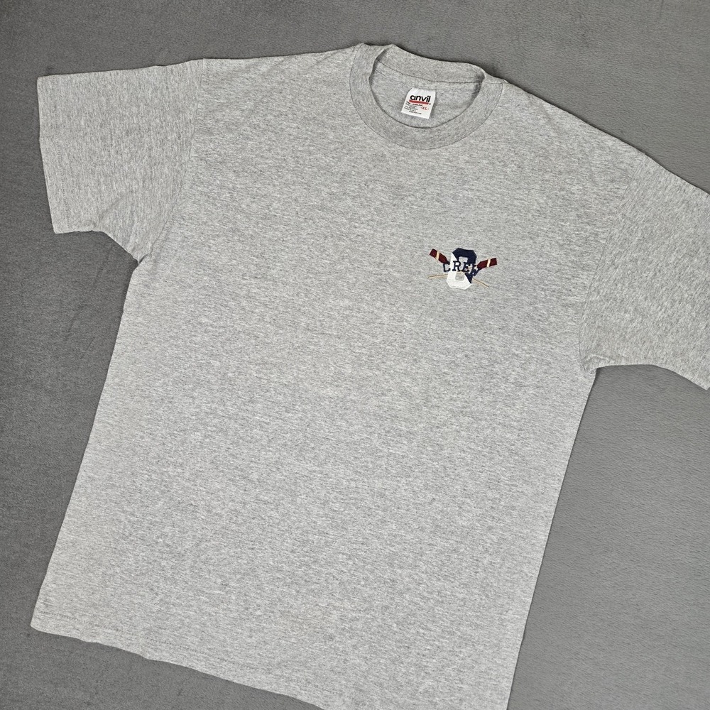 Vintage 90s Crew Rowing T-Shirt Mens XL Gray Embroidered‎ USA Single Stitch